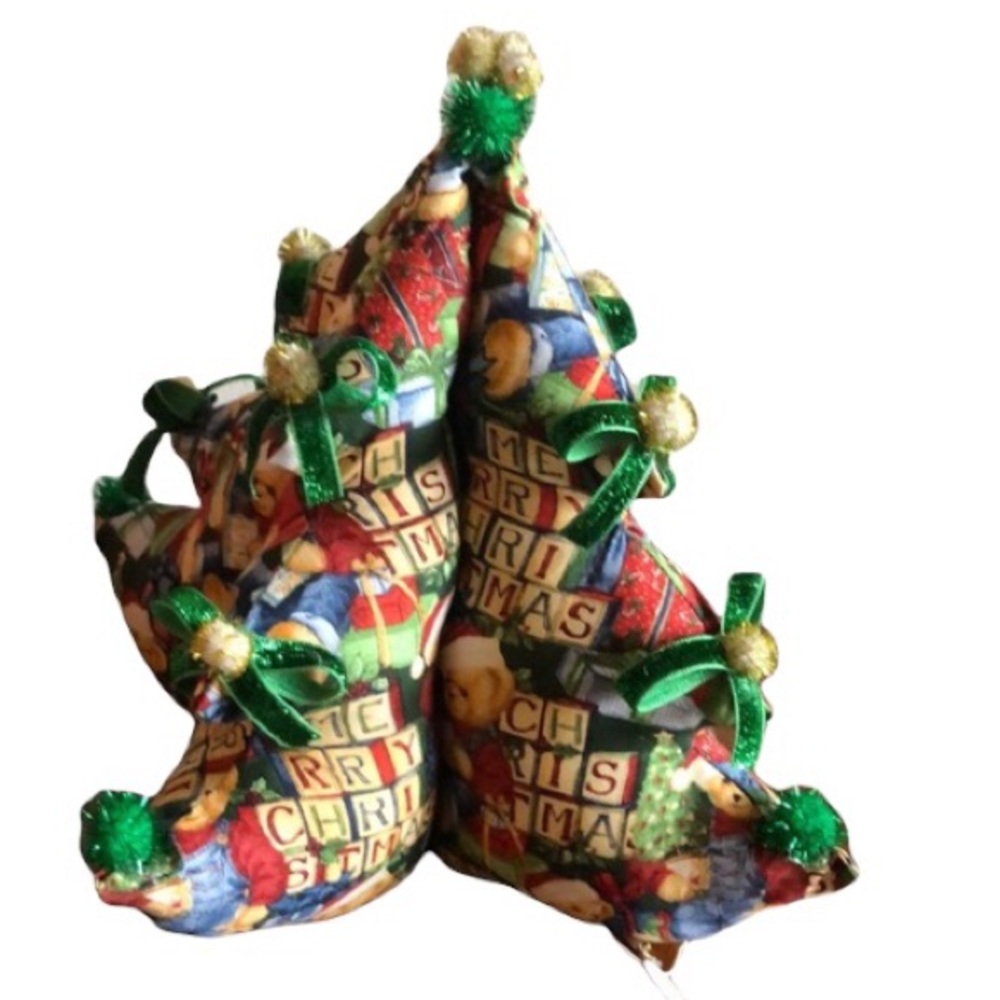 Handmade Fabric Christmas Tree 12” tall